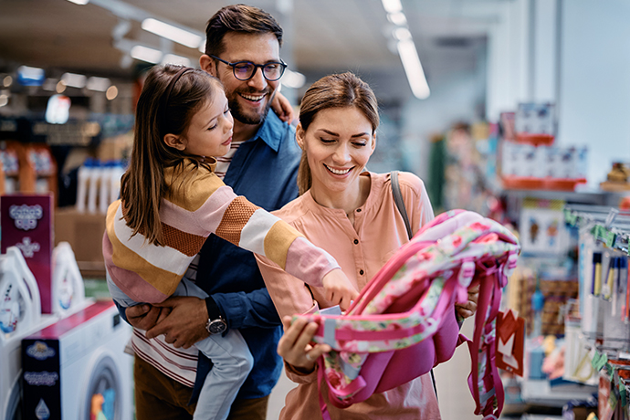 decorative image, family shopping together